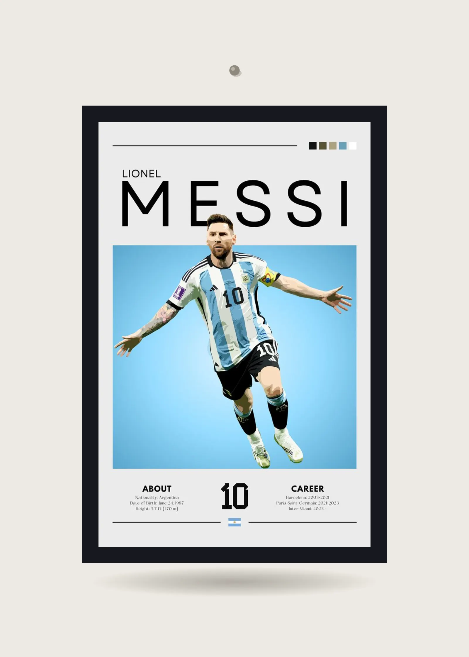 Lionel Messi - Editorial Career Infographic — Acrylic · Black