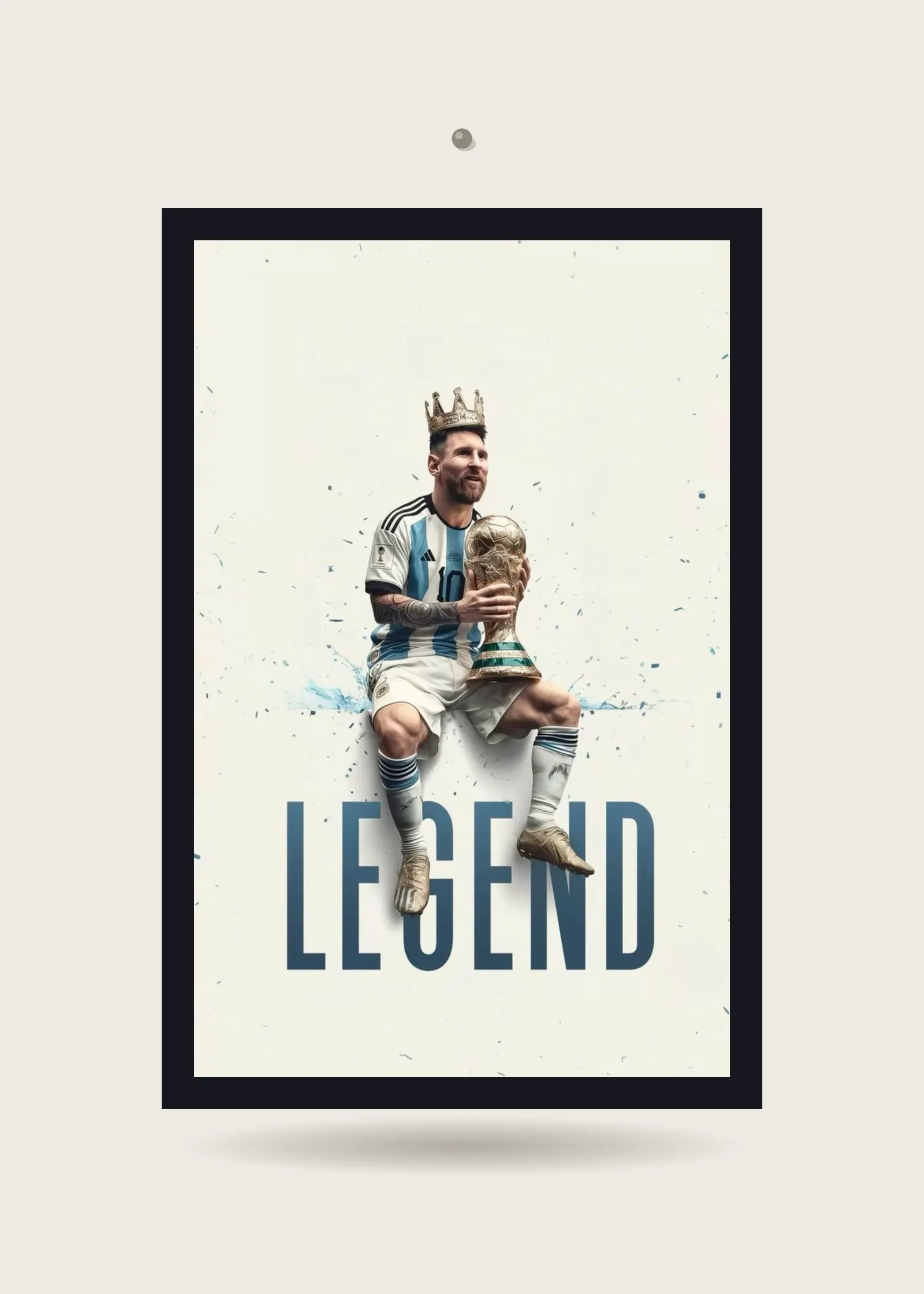 Lionel Messi – World Cup King — Acrylic · Black